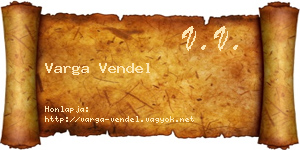 Varga Vendel névjegykártya